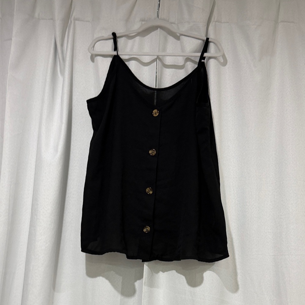Black Button-Down Women's tank